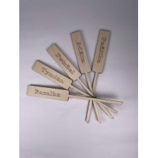 Sada dřevěných zápichů bylin 5 kusů