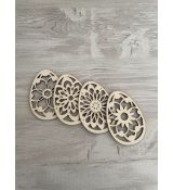 Dřevěná dekorační vajíčka vyřezávaná sada 5 kusů