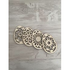 Dřevěná dekorační vajíčka vyřezávaná sada 5 kusů