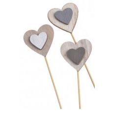 Dřevěný zápich srdce