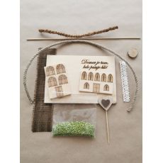 Kreativní sada na výrobu dřevěného obrázku Domek zelený