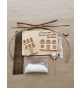 Kreativní sada na výrobu dřevěného obrázku Domek bílý