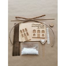 Kreativní sada na výrobu dřevěného obrázku Domek bílý