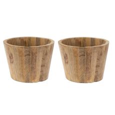 Dřevěné květináče kónické sada 2 kusy