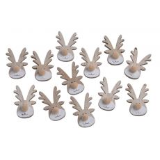 Sob nalepovací dřevěná dekorace sada 12 kusů