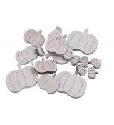 Dýně podzimní dřevěné výseky sada 16 kusů