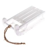 Dřevěné sáňky zimní dekorace bílé