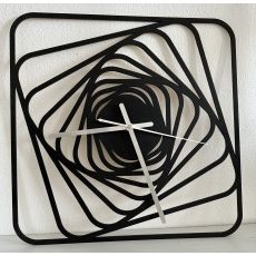 Dřevěné nástěnné hodiny Cube černá