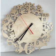 Dětské nástěnné dřevěné hodiny Terezka