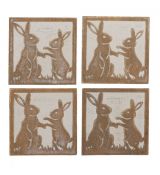 Sada dřevěných velikonočních podtácků 4 kusy