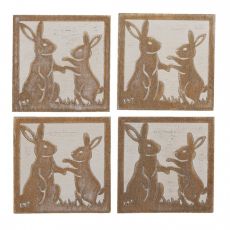 Sada dřevěných velikonočních podtácků 4 kusy