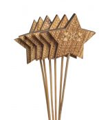 Dřevěný zápich vánoční hvězda Merry Xmas