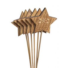 Dřevěný zápich vánoční hvězda Merry Xmas