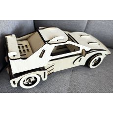 Dřevěný 3D model auta skládačka