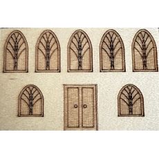 Dřevěná destička s gravírovánými okénky vzor 3