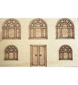 Dřevěná destička s gravírovánými okénky vzor 2