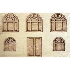 Dřevěná destička s gravírovánými okénky vzor 2