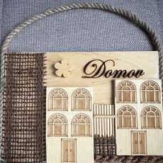 Dřevěná dekorace na zeď Domov