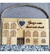 Dřevěná dekorace na zeď Život je cesta, která vede domů