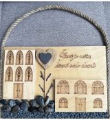 Dřevěná dekorace na zeď Život je cesta, která vede domů II.