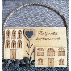 Dřevěná dekorace na zeď Život je cesta, která vede domů II.