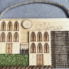 Dřevěná dekorace na zeď Domov II.